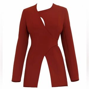 ANDREA IYAMAH: VIRA POMEGRANATE BLAZER